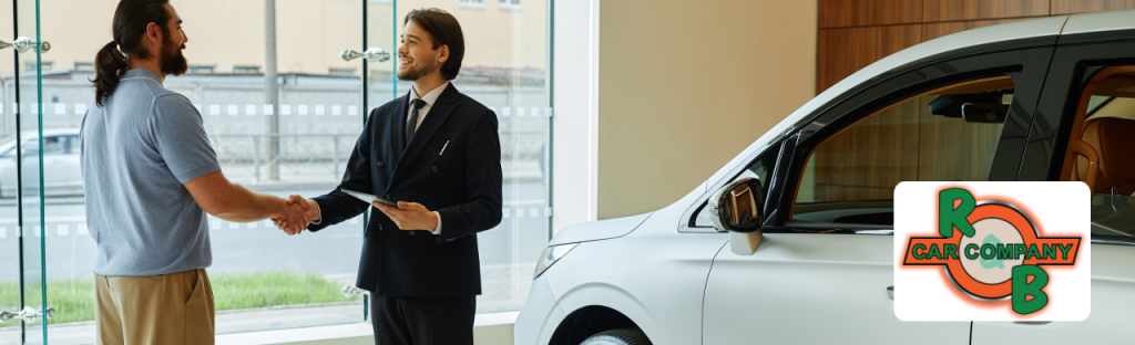 A happy customer exploring R&B Car Company Warsaw, experiencing top-notch service and quality vehicles.