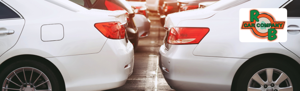 Used cars and trucks displayed at R&B Car Company, Warsaw automobile store